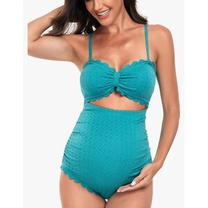 EastElegant Maternity One Piece Swimwear Back Cutout‎ Pregnancy Bikini Scalloped